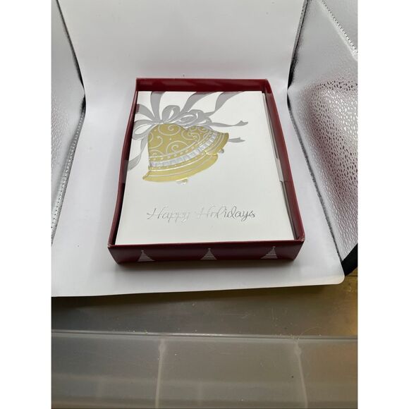 Vintage Christmas Cards 2 Sets Bells Ornaments 34 Cards & Envelopes - Picture 6 of 8